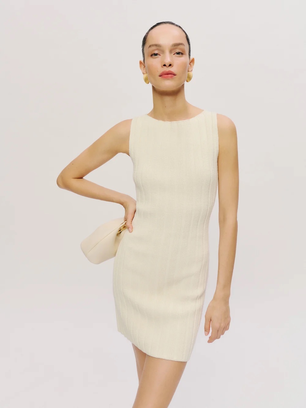 Reformation Poppy Ribbed Mini Dress